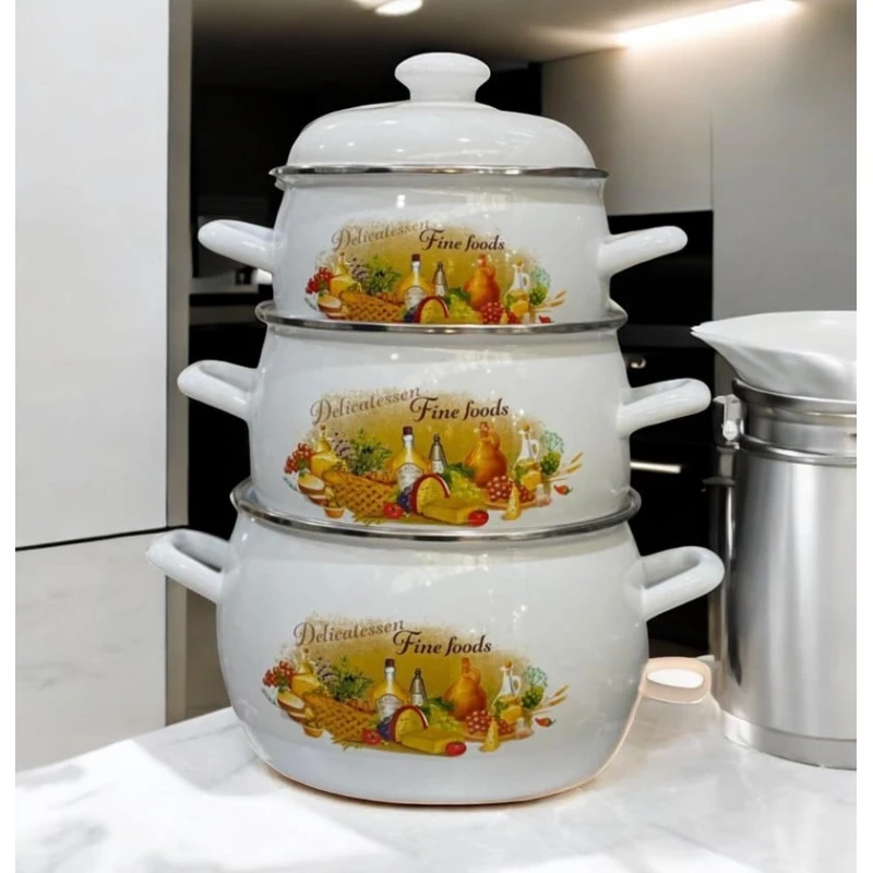 Набор кастрюль Gallery Home GH-000104, эмаль, 2/3.5/5 л, 3 шт Набор кастрюль Gallery Home GH-000104, эмаль, 2/3.5/5 л, 3 шт