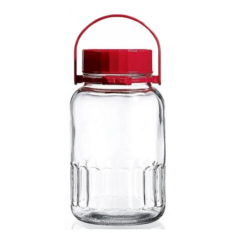 Банка для хранения Pasabahce Harvest, 8000 мл, стекло, пластик, красный