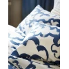 Комплект постельного белья IKEA Ekpurpurmal, 240x220/50x60 см, синий/белый Комплект постельного белья IKEA Ekpurpurmal, 240x220/50x60 см, синий/белый