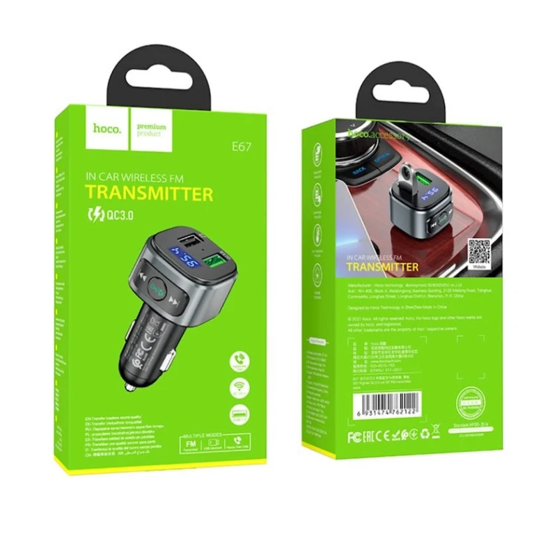 Автомобильный FM трансмиттер Hoco E67 Black