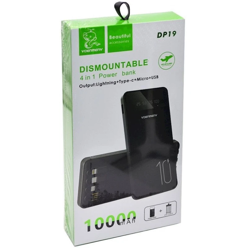 Внешний аккумулятор VDENMENV DP19 10000 mAh Black