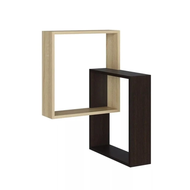 Настенная полка Art Mebel 161, ламинат, 72х52х18 см, бежевая/коричневая Настенная полка Art Mebel 161, ламинат, 72х52х18 см, бежевая/коричневая