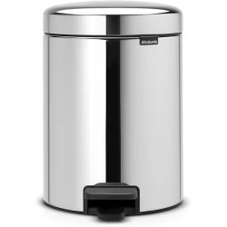 Мусорное ведро с педалью Brabantia NewIcon Brilliant Steel, 5 л