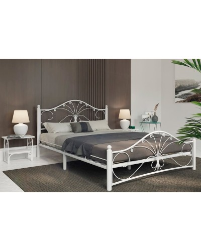 İki nəfərlik çarpayı Askona Provance 200x180 sm, ağ