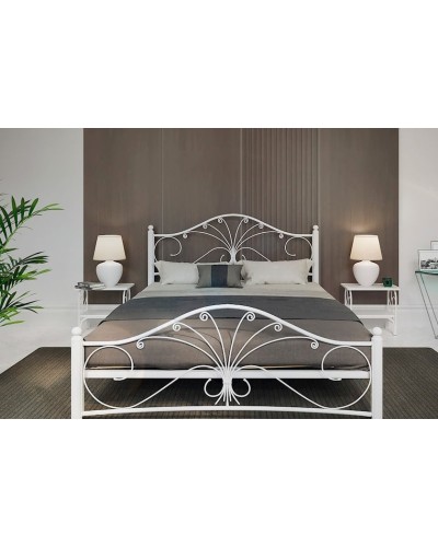 İki nəfərlik çarpayı Askona Provance 200x180 sm, ağ
