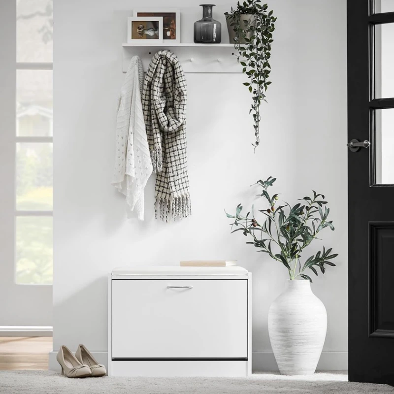 Тумба для обуви Art Mebel 8, ламинат, белая, 60х70х30 см