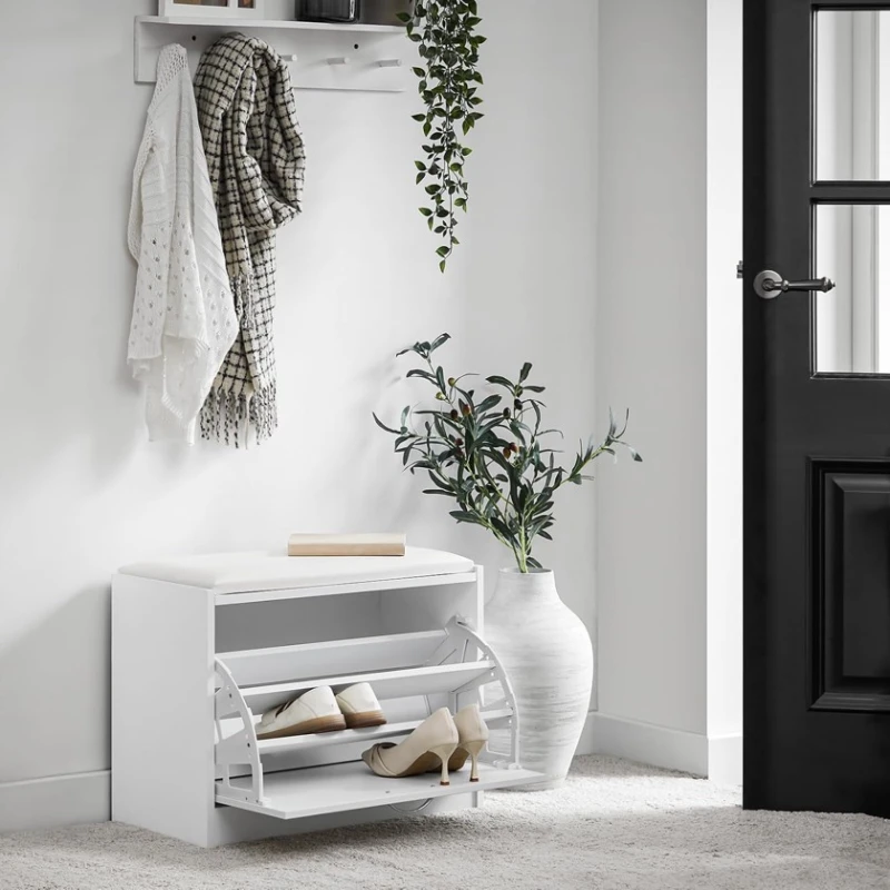 Тумба для обуви Art Mebel 8, ламинат, белая, 60х70х30 см