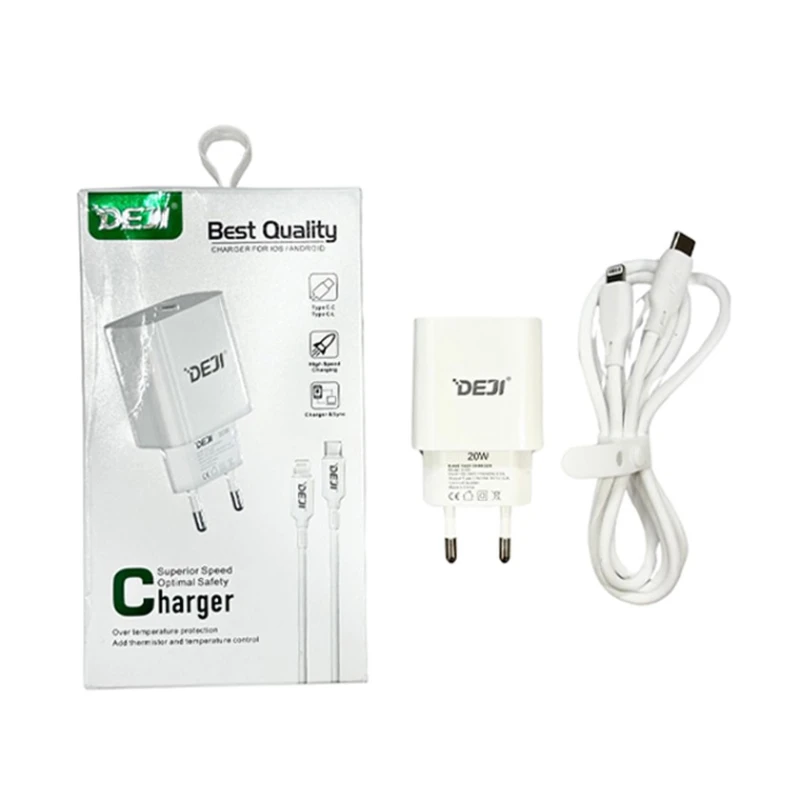 Сетевое зарядное устройство Deji A109-EU 20W + DJ C15 кабель USB