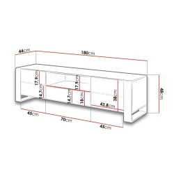 Тумба Ev Plus ev_12116038, ЛДСП, черно-белый, 180x44x48 см Тумба Ev Plus ev_12116038, ЛДСП, черно-белый, 180x44x48 см