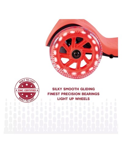 Uşaqlar üçün samokat Hypro Zinc Flyte Three Wheeled Folding ZC07924, qırmızı