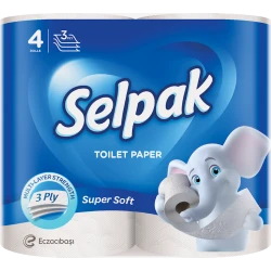 Tualet kağızı Selpak Super Soft, 3 qat, 4 rulon
