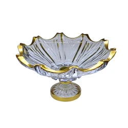 Meyvə qabı Banu NH-Т777, 33х19 sm, şüşə, şəffaf/qızılı