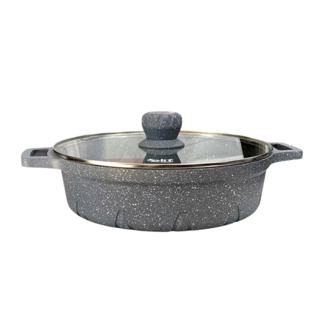 Кастрюля Elif ELD, 36 см, с крышкой, гранит, серый, Турция - Elif_8873369 Кастрюля Elif ELD, 36 см, с крышкой, гранит, серый, Турция - Elif_8873369