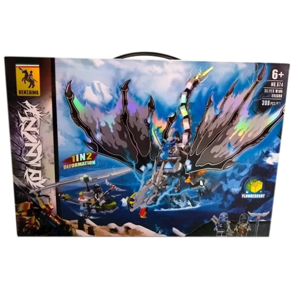Konstruktor Renzaima Ninja Gümüş qanadlı əjdaha, 399 hissə Konstruktor Renzaima Ninja Gümüş qanadlı əjdaha, 399 hissə