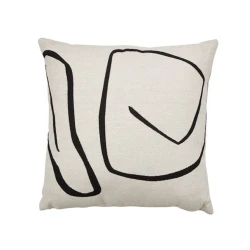 Dekorativ yastıq JYSK Hvitveis 45x45 sm, polyester/pambıq/vizkoz, kətan/qara