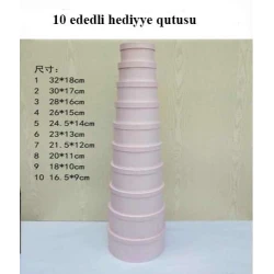 10 ədədli dairəvi çəhrayi hədiyyə qutusu 555R