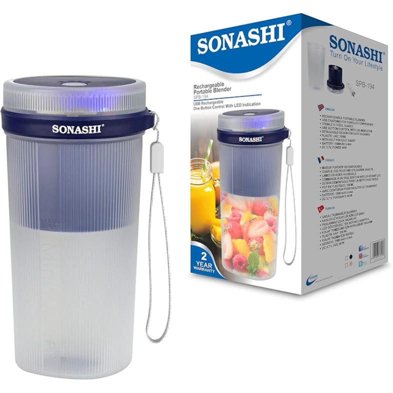 Портативный блендер Sonashi SPB-194 Blue Портативный блендер Sonashi SPB-194 Blue