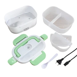 Lanç-boks InnovaGoods V0103375 isitmə ilə, polipropilen, 1.05 l, 24x16.5x10.5 sm, ağ/yaşıl