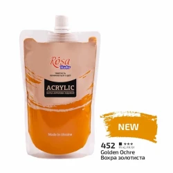 Акриловая краска Rosa Studio 452 Golden Ochre, 200 мл