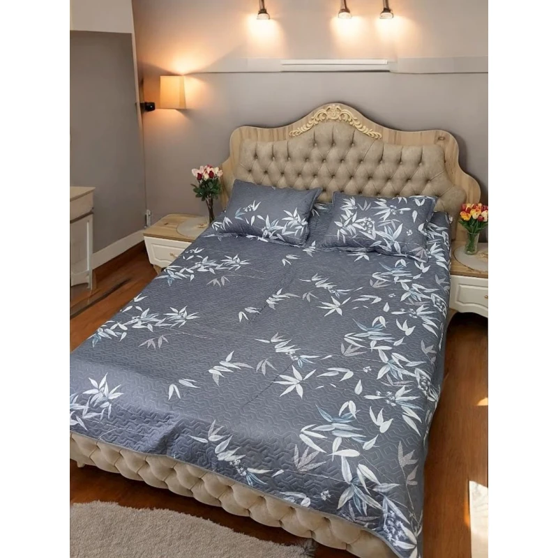 Набор покрывало и наволочки MiraNova 181, двуспальный, покрывало 220x240 см, наволочки 50x70 см 2 шт, серый