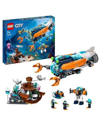 Konstruktor LEGO City Exploration Deep Sea Explorer Submarine 60379, 7+ yaş, 842 hissə