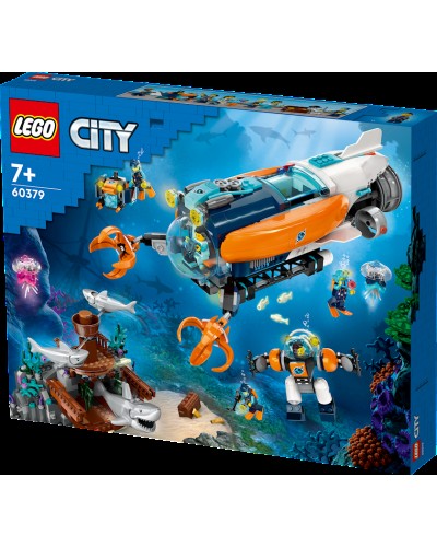 Konstruktor LEGO City Exploration Deep Sea Explorer Submarine 60379, 7+ yaş, 842 hissə