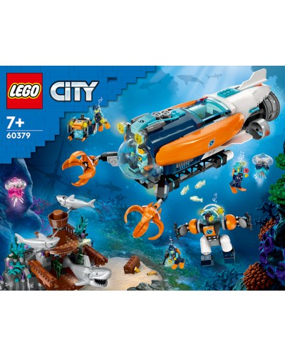 Konstruktor LEGO City Exploration Deep Sea Explorer Submarine 60379, 7+ yaş, 842 hissə