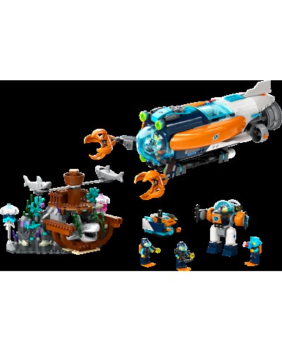 Konstruktor LEGO City Exploration Deep Sea Explorer Submarine 60379, 7+ yaş, 842 hissə
