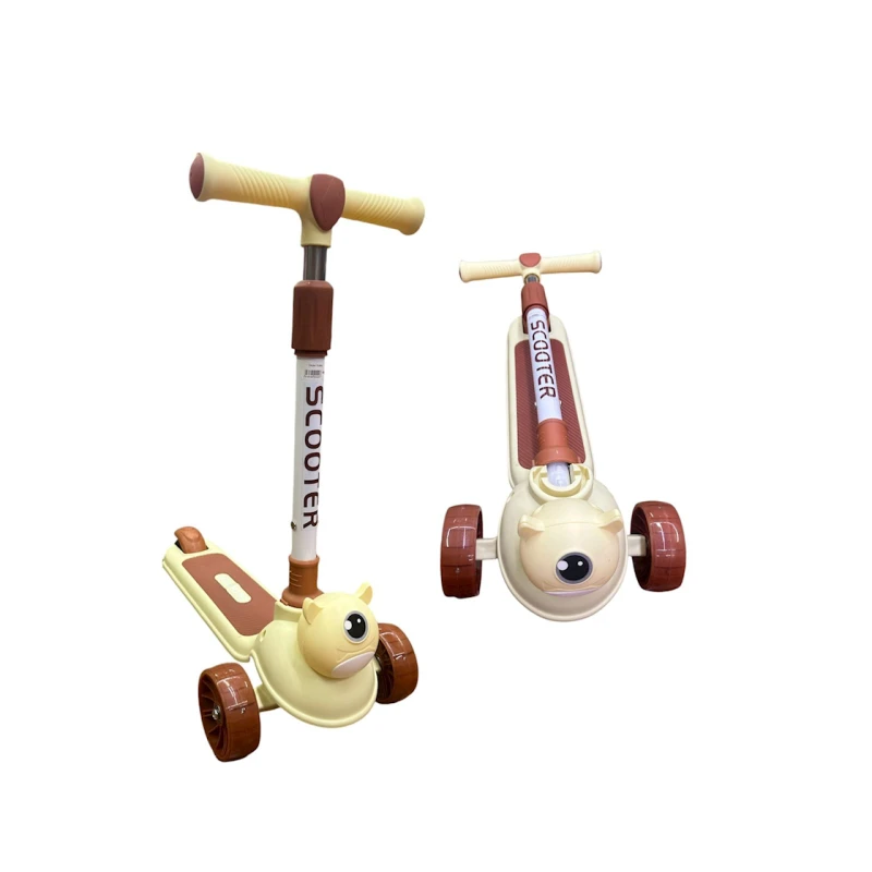 Uşaqlar üçün samokat 804SBR, musiqili və işıqlı, qəhvəyi