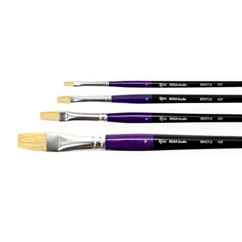 Кисть плоская Rosa Studio 401, щетина, № 20 Кисть плоская Rosa Studio 401, щетина, № 20