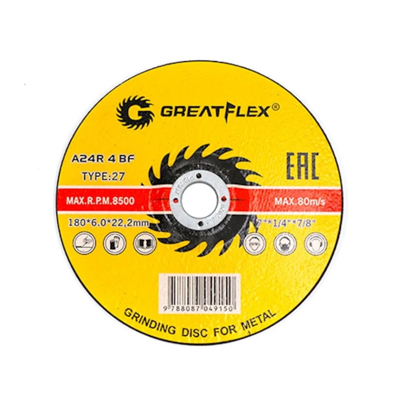 Диск шлифовальный Greatflex 180X6.0X22.2 мм Диск шлифовальный Greatflex 180X6.0X22.2 мм