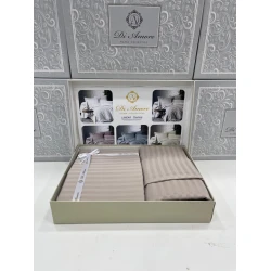 Комплект постельного белья MiraNova FS-595, простыня 250х250 см, пододеяльник 200х220 см, наволочки 50х70 см, двуспальный, хлопок, коричневый