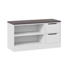 Тумба для обуви Art Mebel, белая, ЛДСП/текстиль, 35х60х100 см