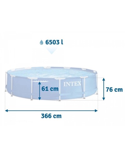 Karkaslı hovuz İntex H28212NP, göy, 366x76 sm, 6503 l