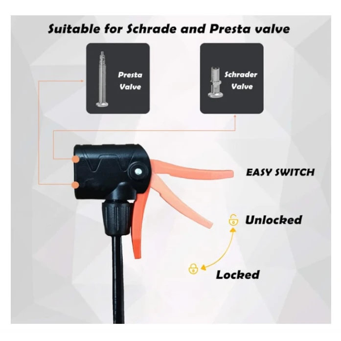 Velosiped üçün nasos 154, qara/narıncı