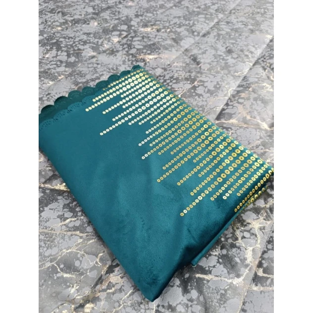 Скатерть MiraNova CTS-167, велюр, зеленая, 160x220 см