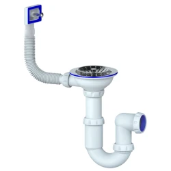 Сифон Unicorn Y410 для двойной кухонной мойки, белый