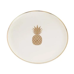 Тарелка Porland Exotic Desen 04ALM002909, фарфор, белый/золотистый, 18 см