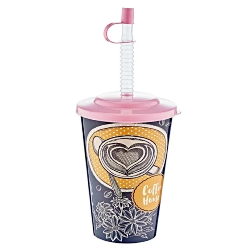 Стакан с трубочкой Hobby Life 031274, 500 мл, товар в ассортименте