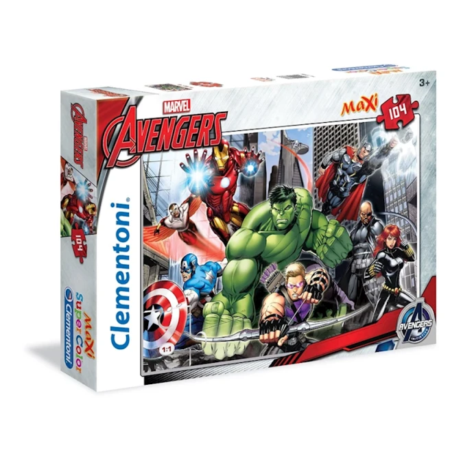 Пазл Clementoni 23688 Marvel Avengers Super Color, картон, 104 элементов, 68х48 см