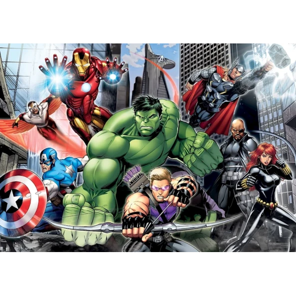 Пазл Clementoni 23688 Marvel Avengers Super Color, картон, 104 элементов, 68х48 см