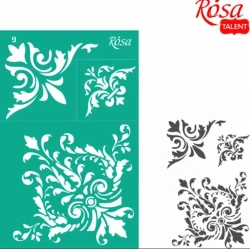 Трафарет самоклеящийся Rosa Talent №9 Цветы, угловой, 13х20 см
