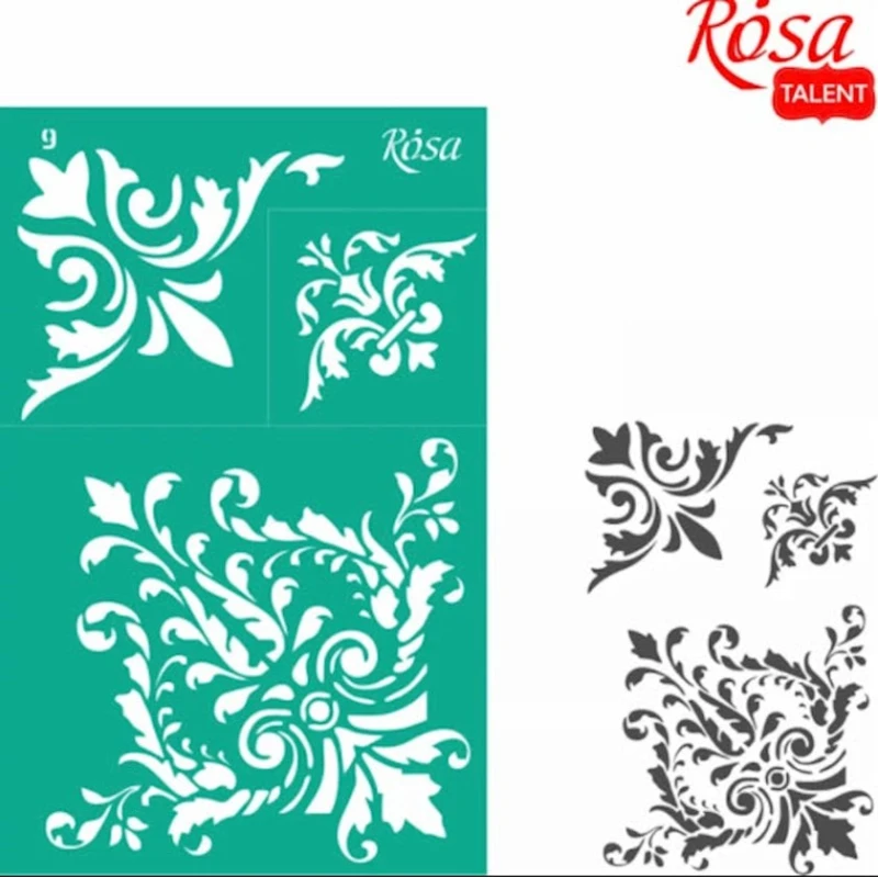 Трафарет самоклеящийся Rosa Talent №9 Цветы, угловой, 13х20 см