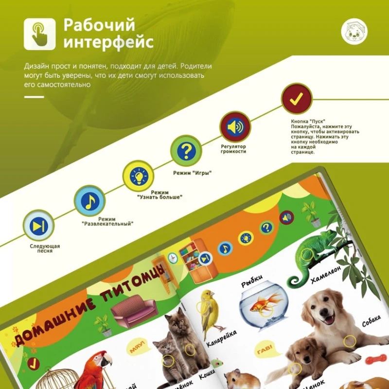 Rusca danışan toxunmatik kitab Uşaq erkən Təhsil interaktiv oyuncağı Biidi 6240_3010