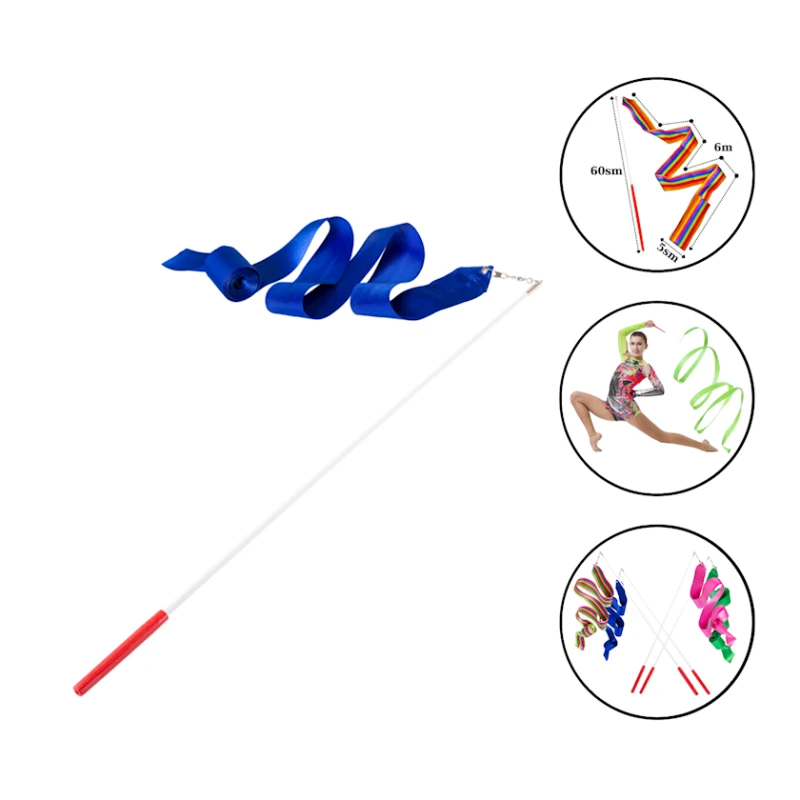 Bədii gimnastika üçün elastik lentli çubuq FİG Sport 1515, satin, çubuğun uzunluğu 60 sm, 600x5 sm, mavi Bədii gimnastika üçün elastik lentli çubuq FİG Sport 1515, satin, çubuğun uzunluğu 60 sm, 600x5 sm, mavi