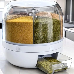 Органайзер для сыпучих продуктов BTC-011, пластик, белый/прозрачный, 10 кг Органайзер для сыпучих продуктов BTC-011, пластик, белый/прозрачный, 10 кг