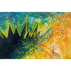 Rəsm Art by Ulviya Kakhramanova Günəşin çıxması-Gün batımı, kətan, yağlı, 50x50 sm