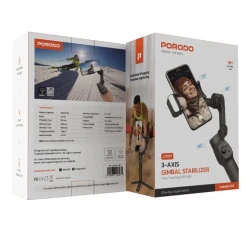 3-осевой стабилизатор с магнитным заполняющим светом Porodo, черный