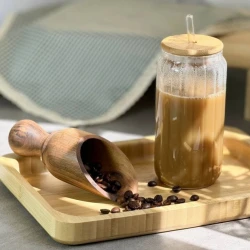 Стакан для коктейля nh_3acbb, стекло/бамбук, прозрачный, 400 мл Стакан для коктейля nh_3acbb, стекло/бамбук, прозрачный, 400 мл