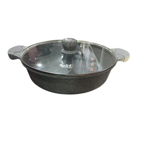 Сковородка Elif EL71532_qara, 32 см, гранит, черная Сковородка Elif EL71532_qara, 32 см, гранит, черная